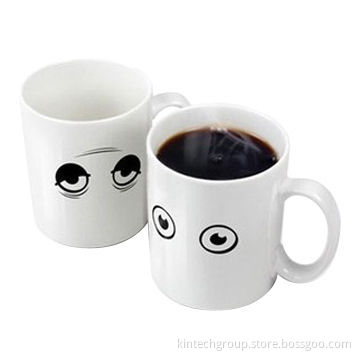 Color-changing ceramic mugs with 11oz capacity